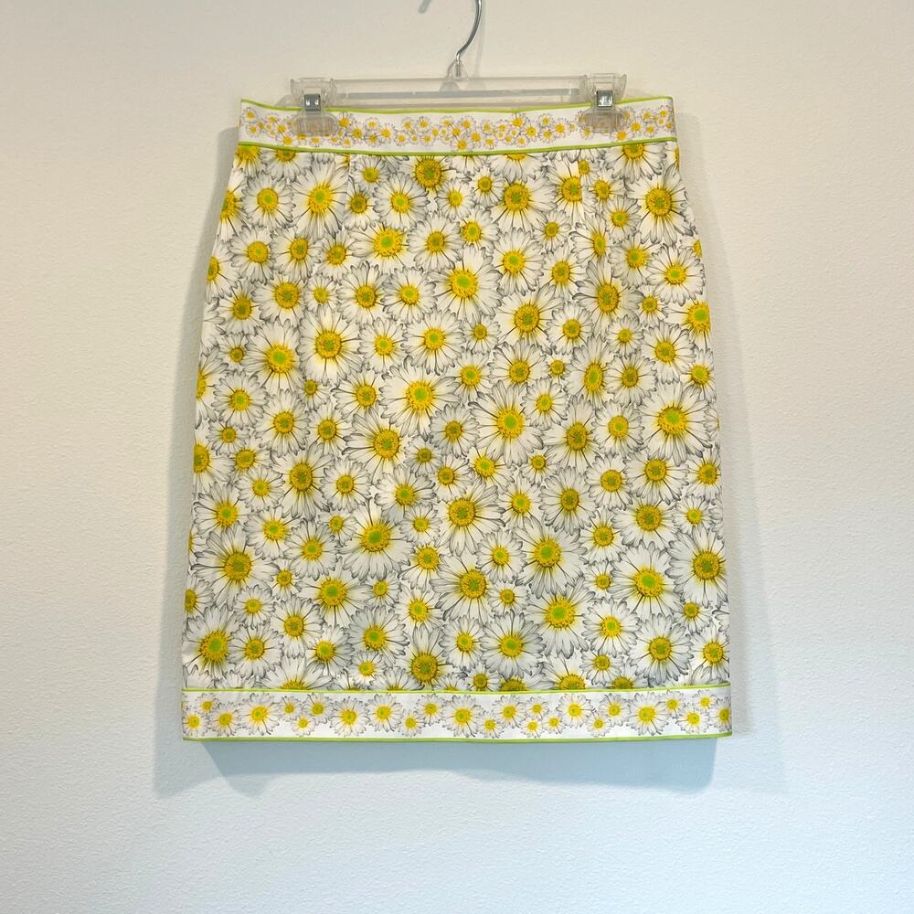 Leggiadro Pencil Skirt daisy print women's size‎ 10